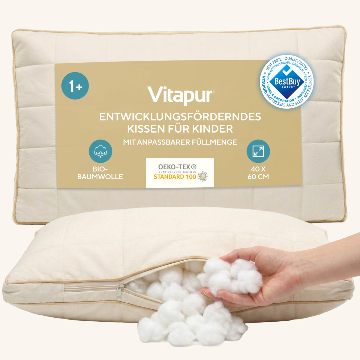 Kinder Kopfkissen My First Pillow, 40x60 cm –