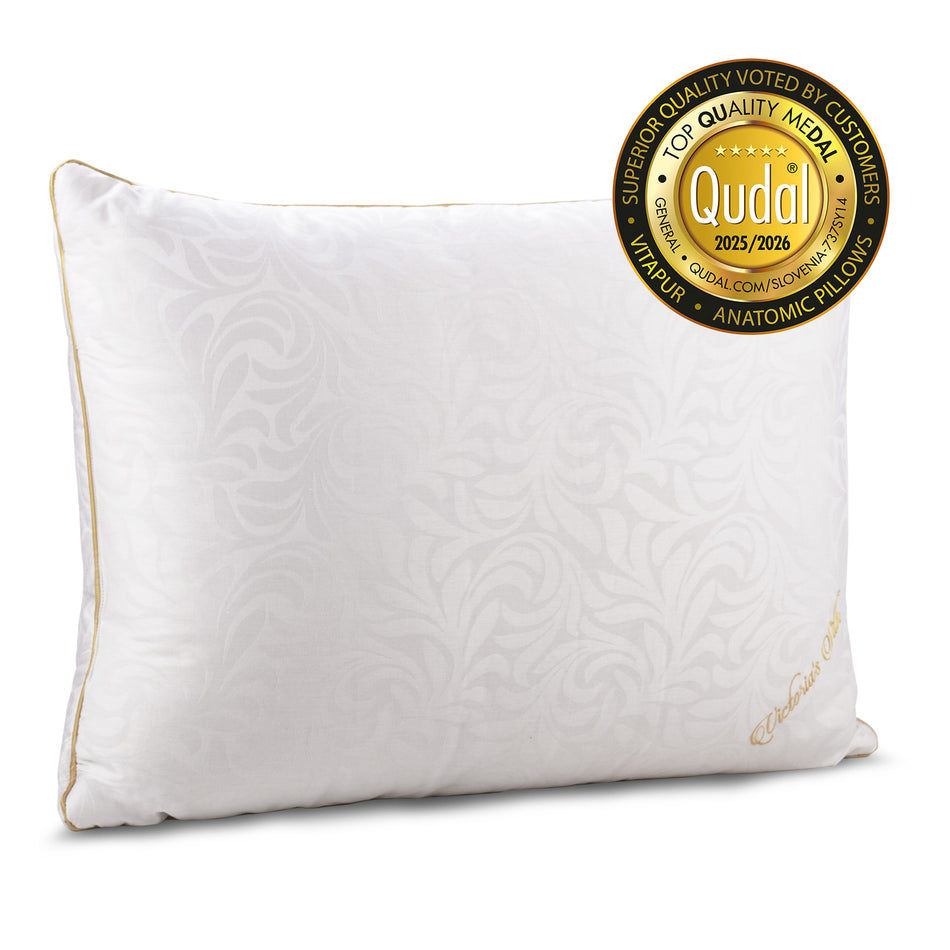 Niedriges klassisches Seidenkissen Victoria's Silk, 50x70 cm