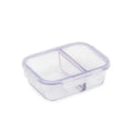 Rechteckiges Glasbackgeschirr mit Deckel und Trennwand Rosmarino Bake&Go – 1300 ml