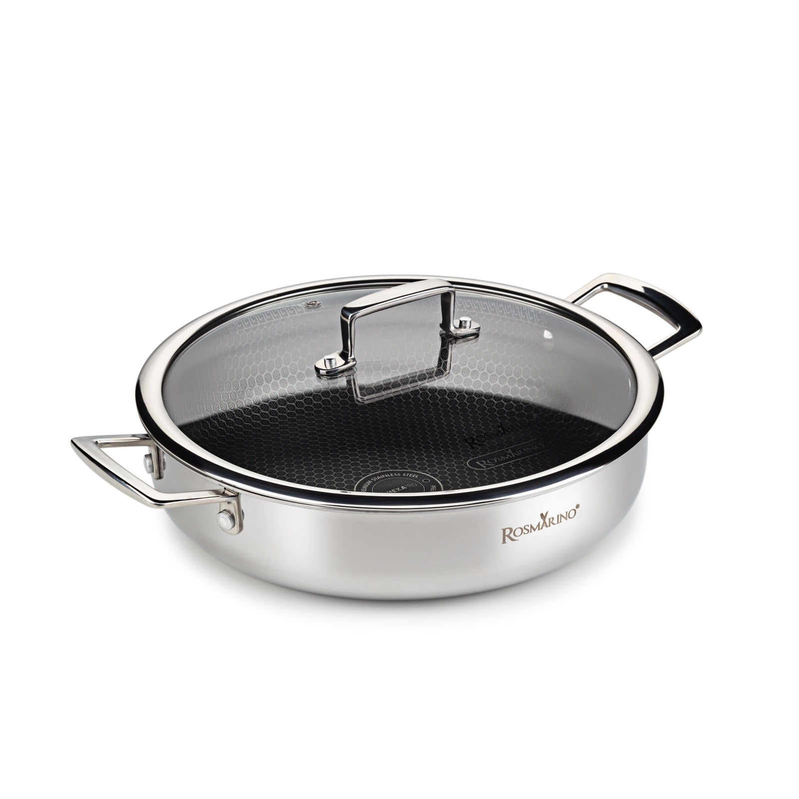 Niedrige Kasserolle mit Deckel Rosmarino HexaPRO - 28 cm