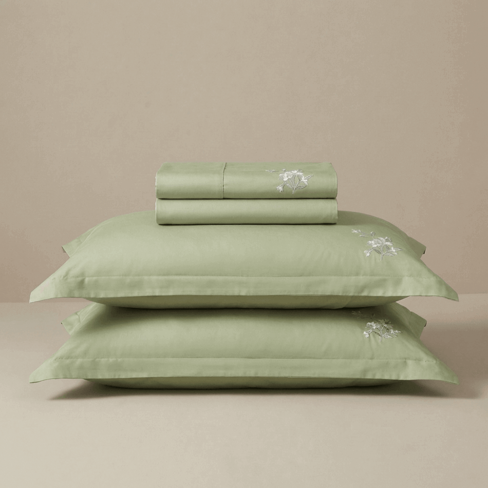 Bestickte PREMIUM Baumwoll-Satin-Bettwäsche Jannes