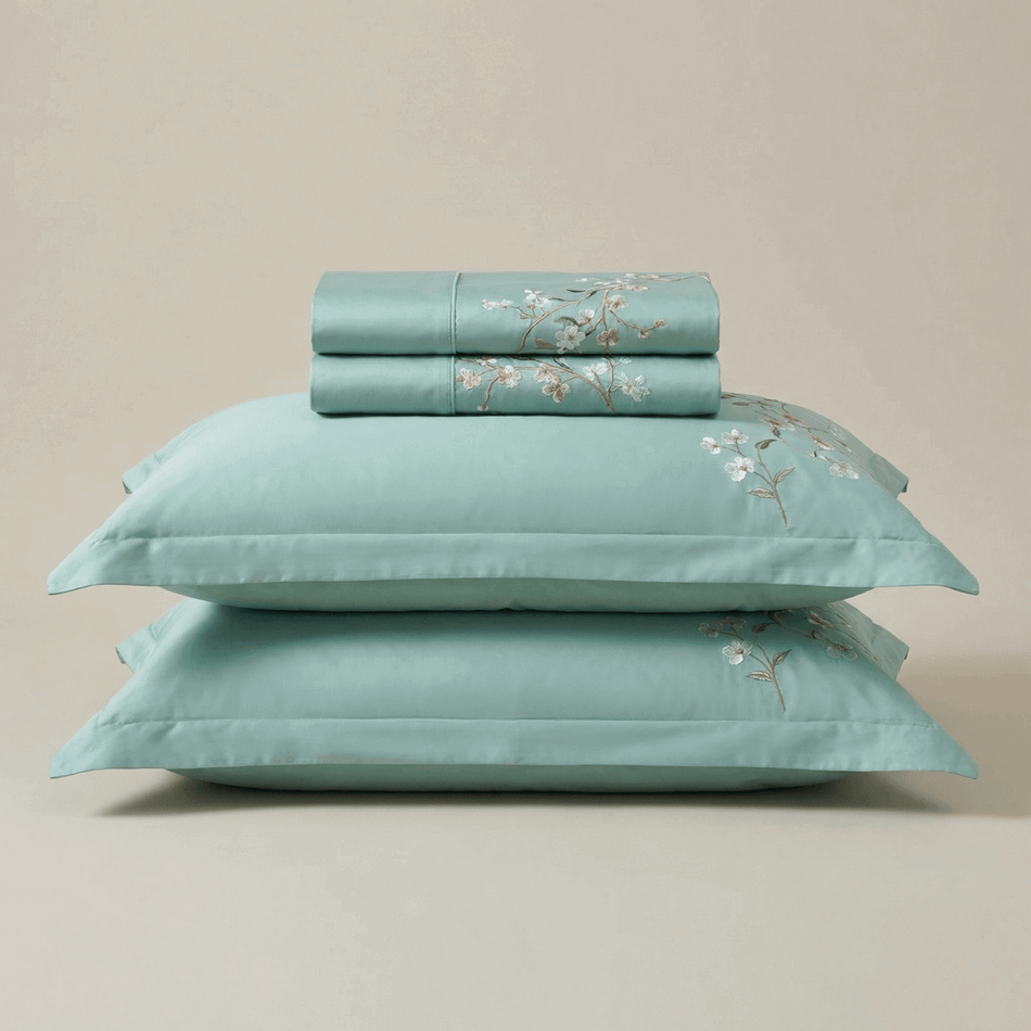 Bestickte PREMIUM Baumwoll-Satin-Bettwäsche Aleasha