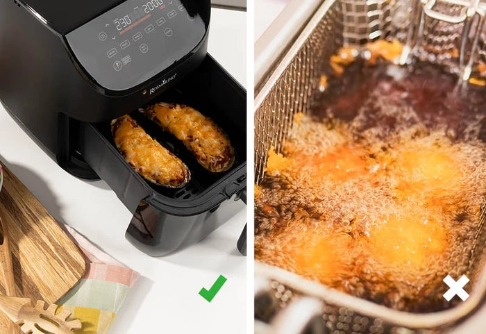 Kochen Sie mit bis zu 85 % weniger Fett für gesündere Gerichte.