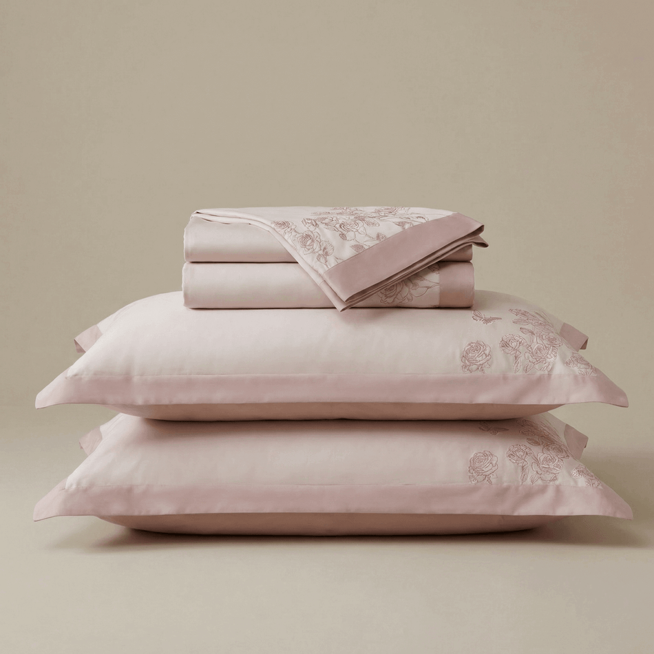 Bestickte PREMIUM Baumwoll-Satin-Bettwäsche Ruby