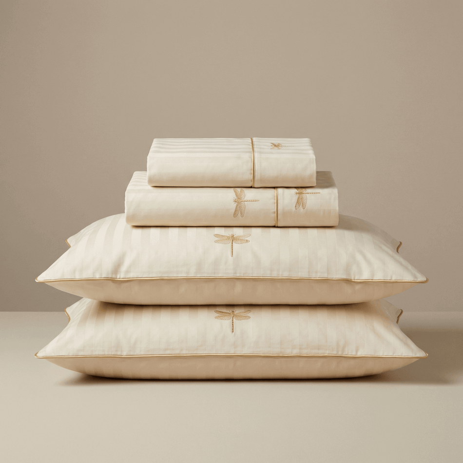 Bestickte PREMIUM Baumwoll-Satin-Bettwäsche Zoe