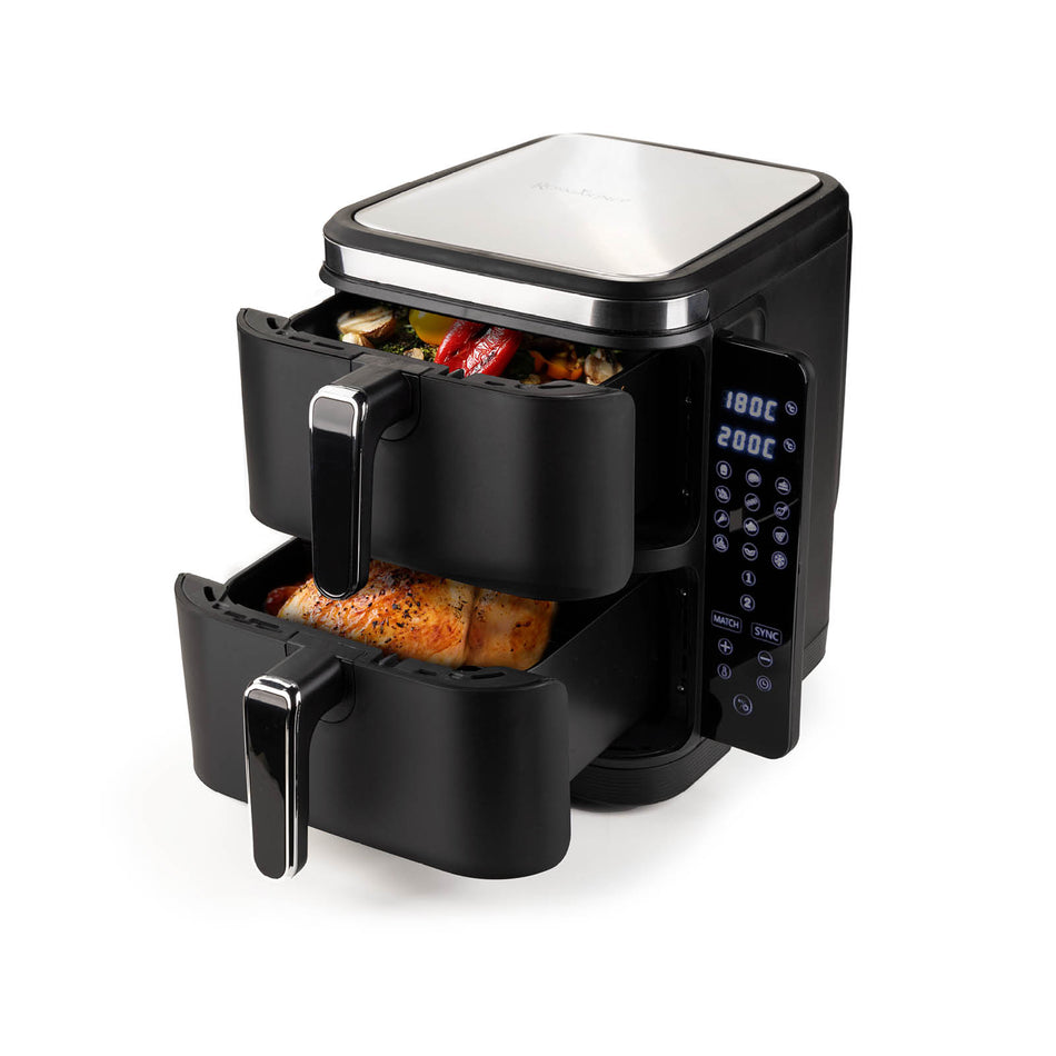 Heißluftfritteuse mit 2 Kammern Rosmarino Tower XXL – 10,4 L