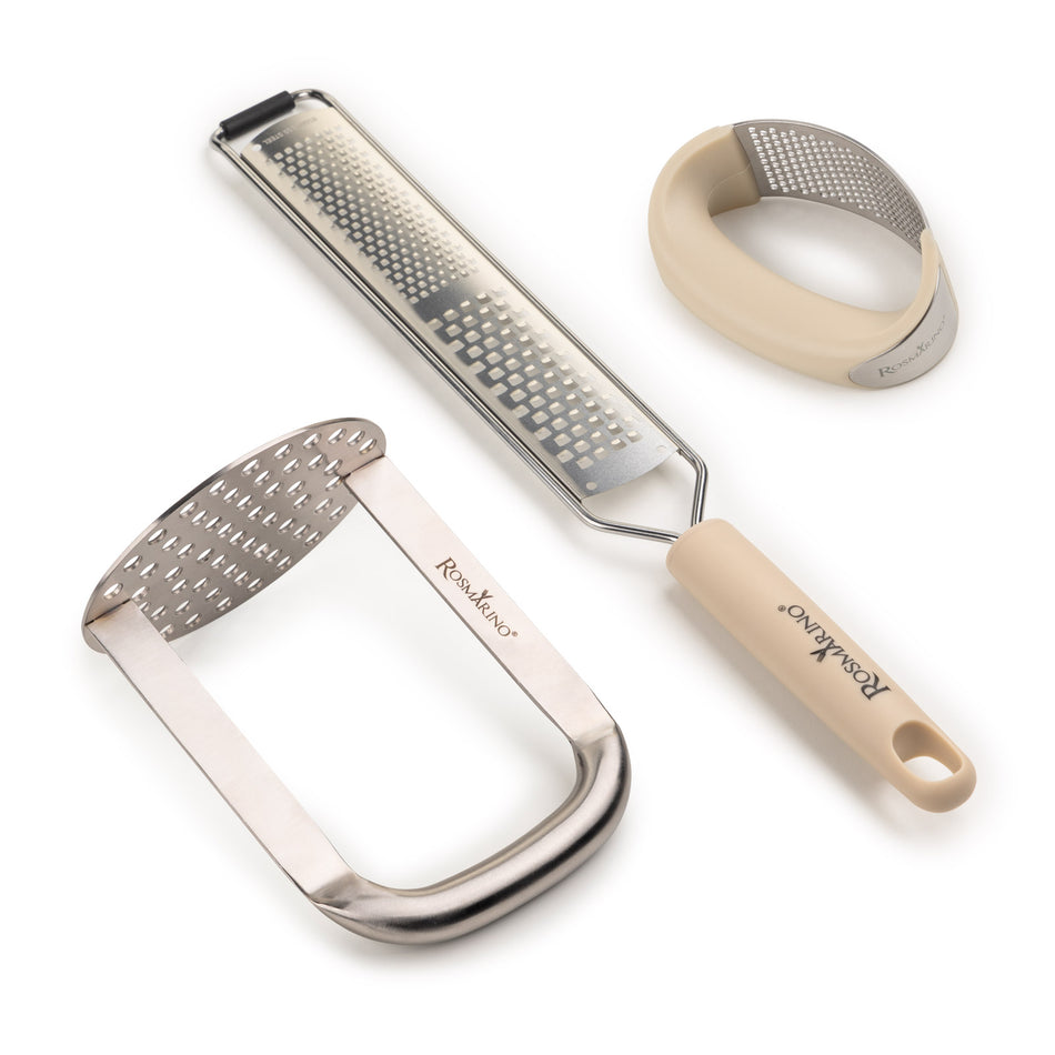 3-teiliges Küchenutensilien-Set zum Reiben und Stampfen Rosmarino Elite