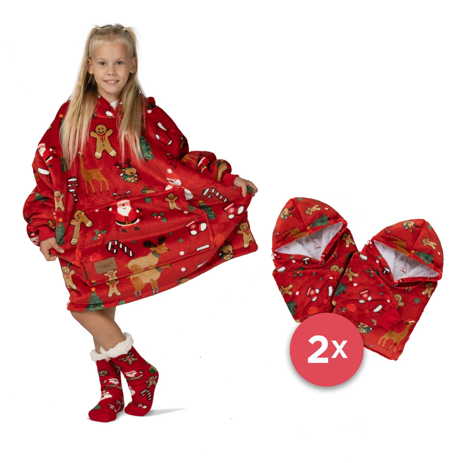 Set aus 2 Kinder Kapuzendecken Svilanit + Geschenk: Socken