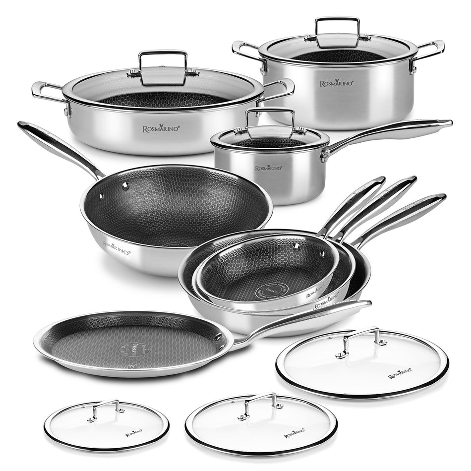 14-teiliges Rosmarino HexaPro Kochgeschirrset mit Deckeln