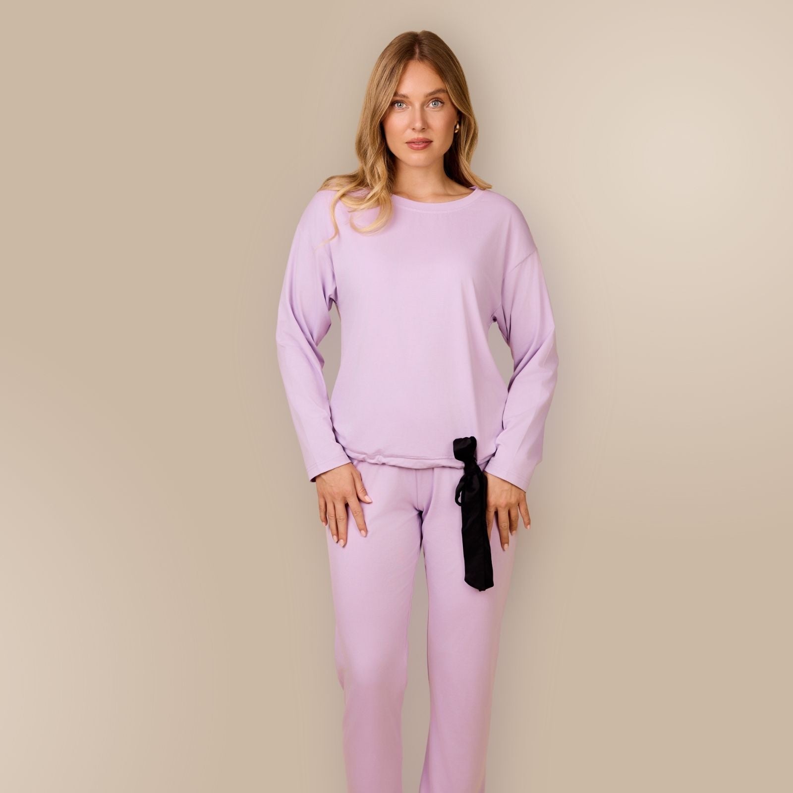 Svilanit langer Pyjama für Damen Soléa – Orchid Bloom