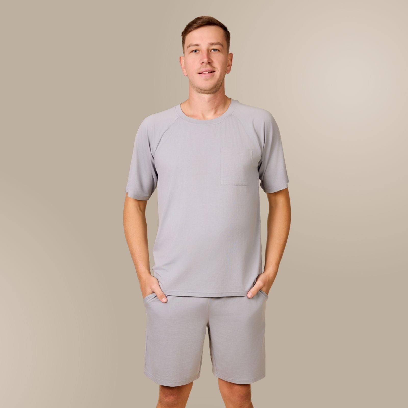 Svilanit kurzer Pyjama für Herren Lennox O – Flint Grey