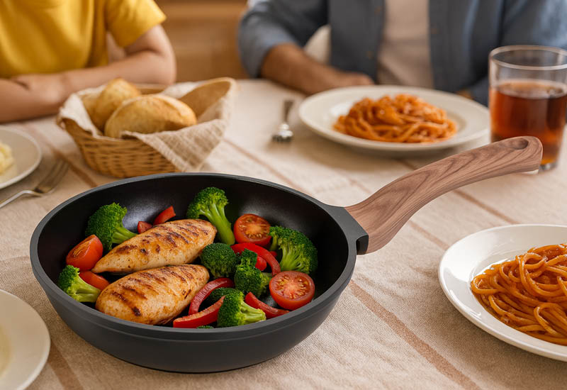 Ausgewählte Qualitätsmaterialien für schnelles Kochen und eine lange Lebensdauer des Kochgeschirrs.