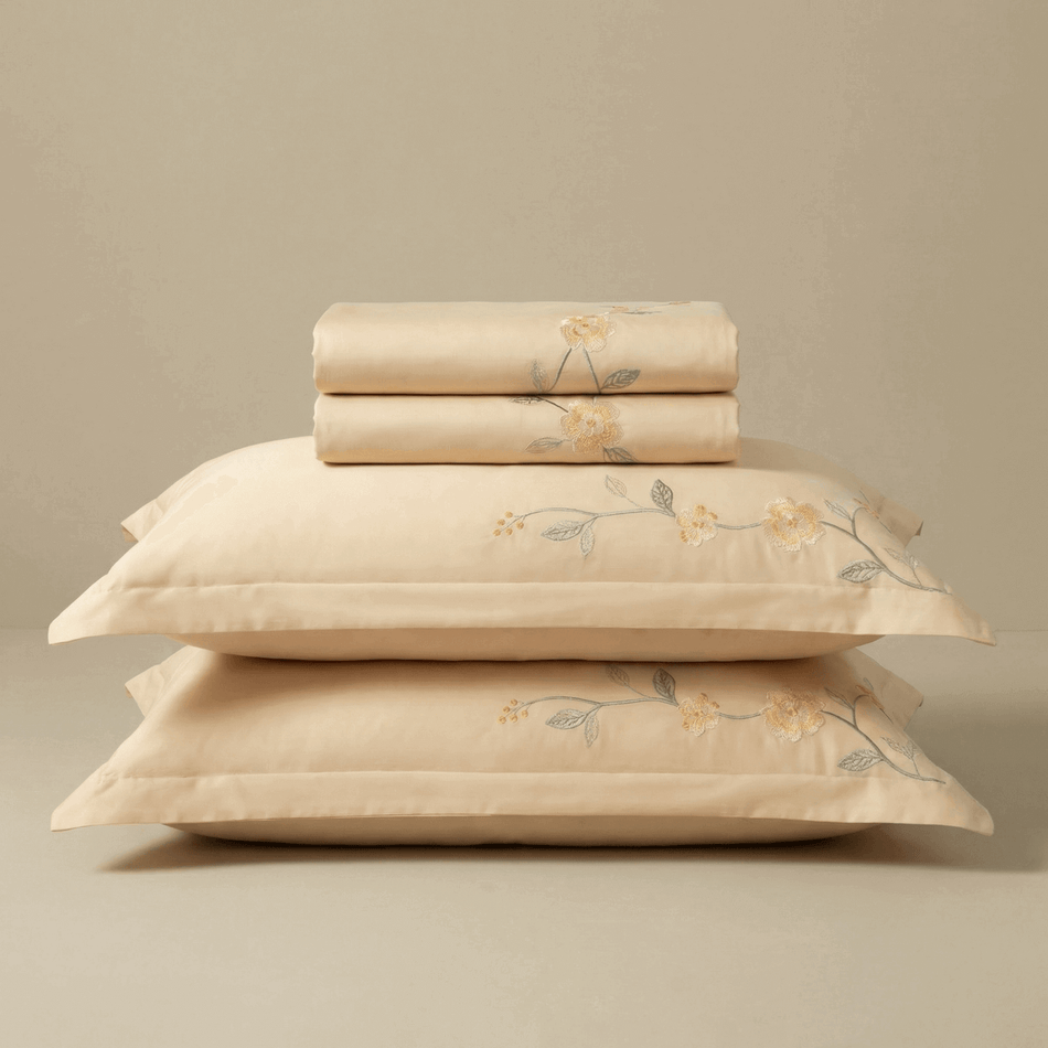 Bestickte PREMIUM Baumwoll-Satin-Bettwäsche Florence