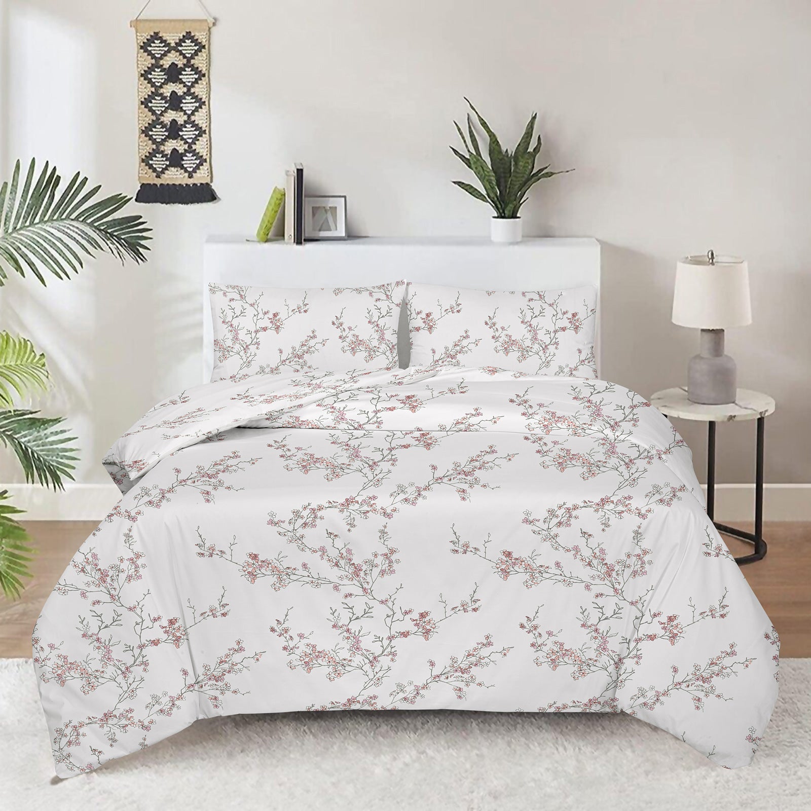 Baumwoll-Satin-Bettwäsche Svilanit Cherry