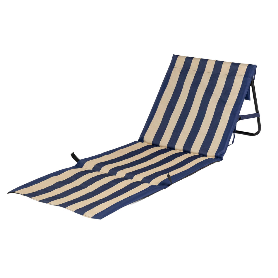 Svilanit Strand-Liegematte mit Rückenlehne Stripes, blau/sand
