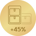 Schlankes Design, 45% Platzersparnis4