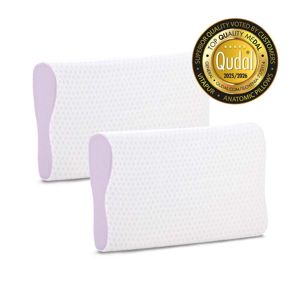 2 x anatomisches Kissen aus Memory-Schaum Vitapur Lavender Memory – 30 x 50 cm