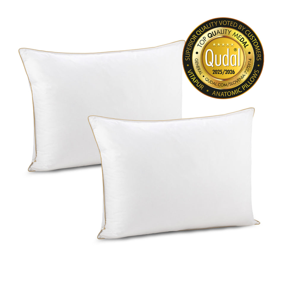 2 x klassisches Federn- und Daunenkissen Vitapur Finland Premium – 50 x 70 cm