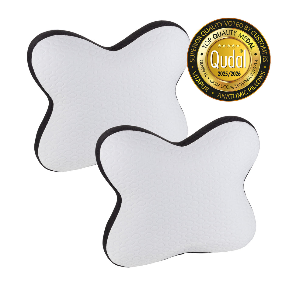 2 x ergonomisches Kopfkissen Vitapur Memosilver Butterfly – 45 x 54 cm