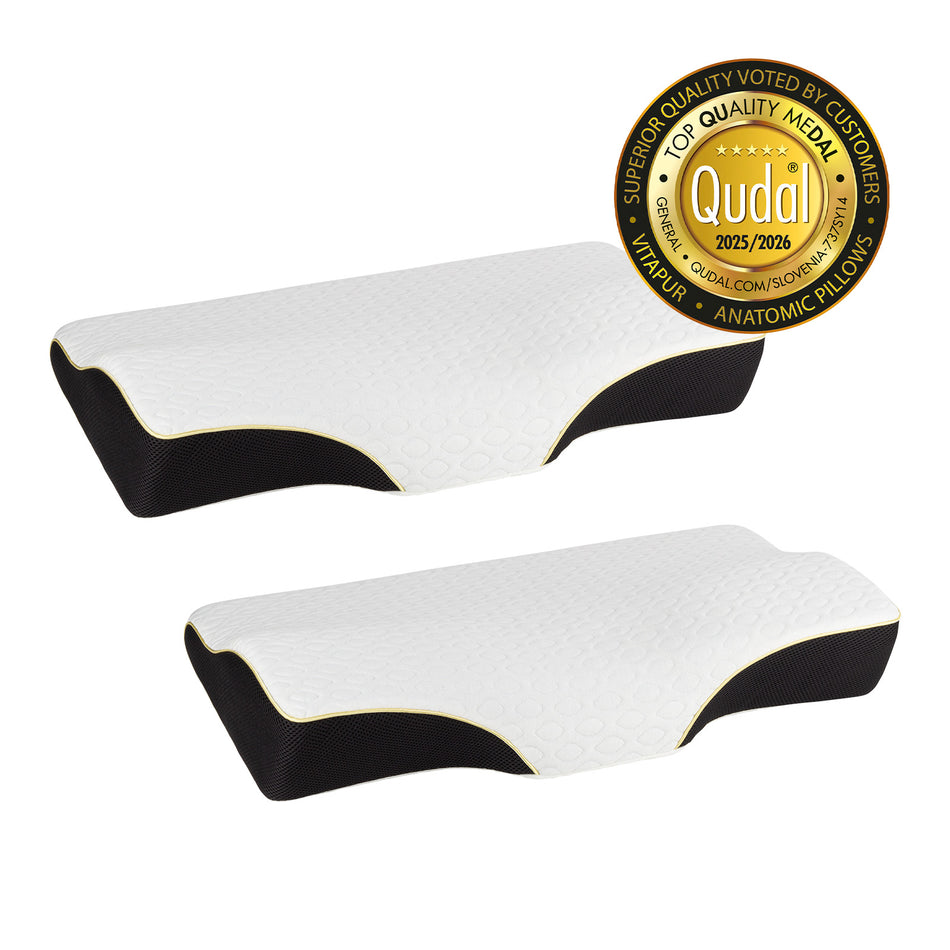 2 x anatomisches Anti-Schnarch-Kissen Vitapur MemoSilver Ionity – 57 x 34 cm