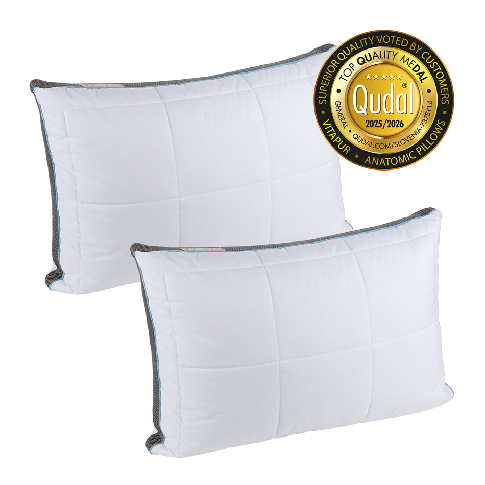 2 x Vitapur MemoSilver Premium Hybridkissen – 50 x 70 cm