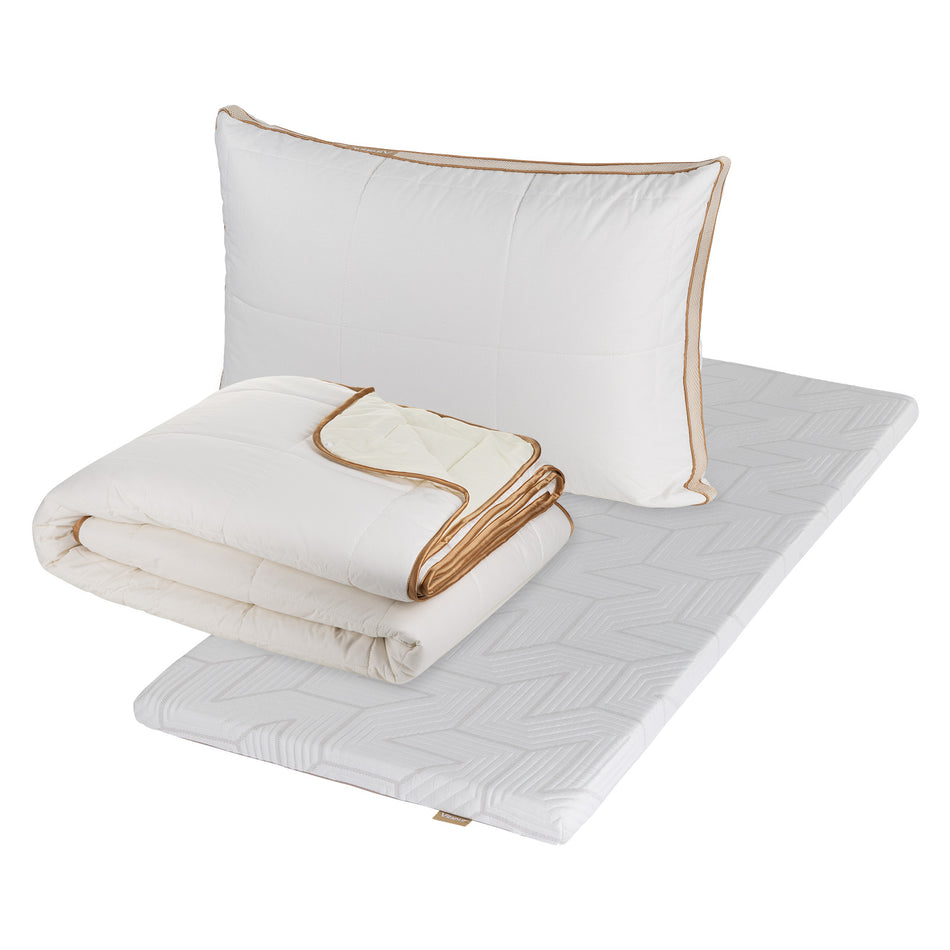 Set aus klassischem Kissen, Bettdecke und Matratzen-Topper Vitapur BambooAdapt