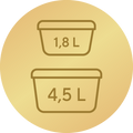 2 Glasbehälter (4,5 L und 1,8 L)