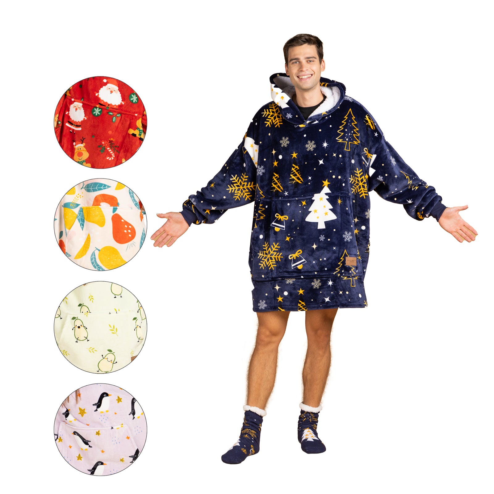 Kapuzendecke Svilanit + Geschenk: Socken